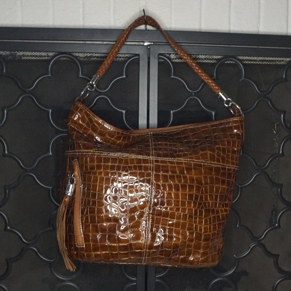 Brighton Crock Brown Large Shoulder Bag